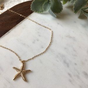 Starfish Pendant Drop Necklace